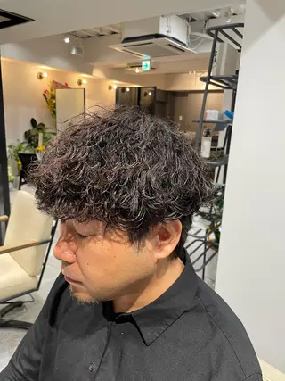 パーマ 川副史晶/シャドウ 波巻き/メンズパーマのヘアスタイル