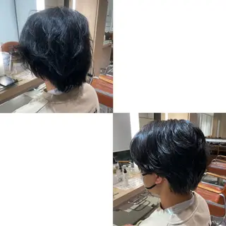 メンズ 青沼夏未/オリーブ/ 寒色カラーのヘアスタイル