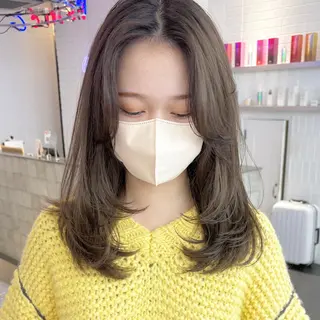 ミディアム カラー ヘアアレンジ レイヤーカット指名 No.1💖マユカのヘアスタイル