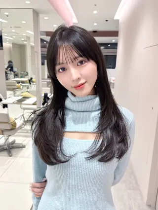 ロング カラー 韓国ヘア/レイヤー/ 顔まわり/りょーとのヘアスタイル