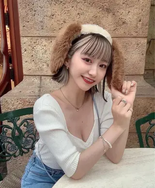 ミディアム カラー 韓国ヘア/艶カラー /田中悠佑のヘアスタイル