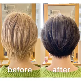 ショート カラー KIZU 髪質改善 オカルト怪談のヘアスタイル