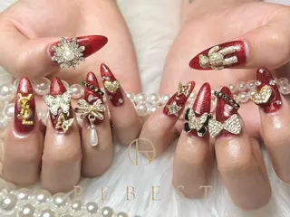 ネイル ❤️💛REBEST 付け放題Nailのネイルデザイン