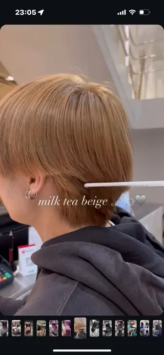 ショート yui/透明感カラー /コテ巻き風パーマのヘアスタイル