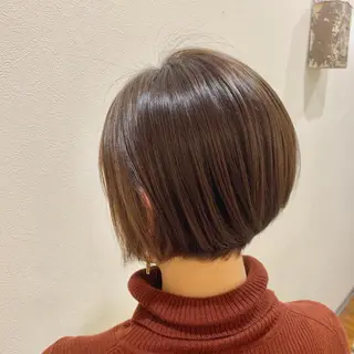 ショート カラー パーマ 透明感/ 美髪矯正/田中恭のヘアスタイル