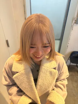 セミロング カラー RIN／韓国ヘア レイヤーカットのヘアスタイル