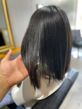 ミディアム 渡辺俊介 暗髪カラー /美髪矯正/髪質改善のヘアスタイル