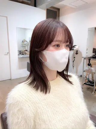 ミディアム カラー 【arc】Ruri コテ巻き風パーマのヘアスタイル