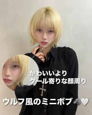ミディアム カラー 浅倉艶🐈‍⬛ /ウルフ/レイヤーのヘアスタイル