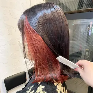 セミロング カラー 🌿レイヤーボブ/パ ーマ🌿 木梨健太のヘアスタイル