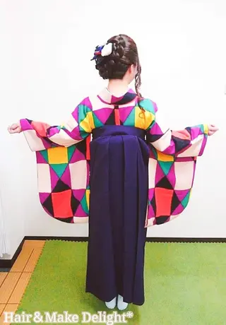 セミロング ヘアアレンジ Hair&Make  Delight*のヘアスタイル