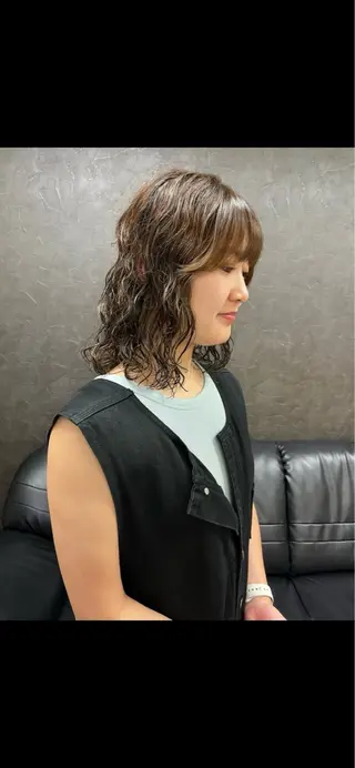 ミディアム パーマ nono/パーマ /顔まわりカット🐈のヘアスタイル