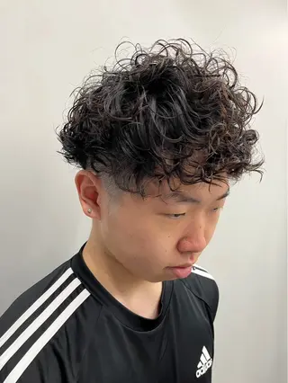 ショート パーマ メンズ ニュアンスパーマ/ ウルフ/ときなのヘアスタイル