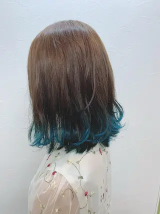 ミディアム カラー 菅沼 まみのヘアスタイル