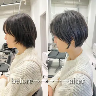 ショート カラー ヘアアレンジ 似合わせ専門美容師 なかじまのヘアスタイル