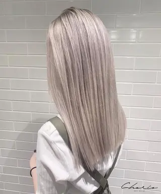 セミロング カラー mao/天神ブリーチ ハイトーンカラーのヘアスタイル
