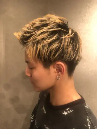 ショート カラー メンズ ワタナベ テルマサのヘアスタイル