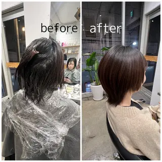 ショート パーマ ✨髪質改善矯正× ブリーチ✨YU-KIのヘアスタイル