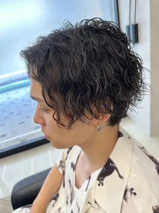 ミディアム パーマ メンズ 💈メンズ特化 美容師サキ💈のヘアスタイル