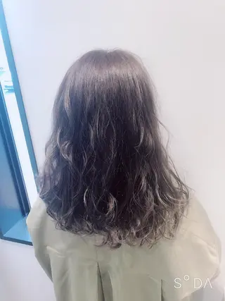 セミロング カラー パーマ 難しい髪質の縮毛矯正 高岡/射水/髪質改善のヘアスタイル