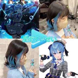 ショート カラー 推しカラー💫 ブリーチ💫若菜覚のヘアスタイル