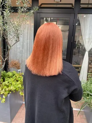 セミロング カラー ヘアアレンジ あおい 🍒暖色カラーのヘアスタイル