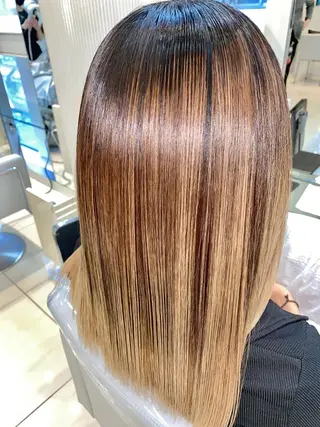 ロング 縮毛矯正/髪質改善/ ブリーチ/東陽町✨のヘアスタイル