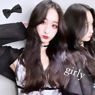 ロング カラー ブリーチなし透明感カ ラー×韓国ヘア♡ヒデのヘアスタイル