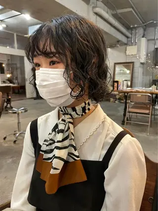 ショート カラー パーマ 南堀江🌿パーマ Tetsu【テツ】のヘアスタイル