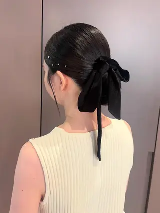 ロング ヘアアレンジ 韓国/透明感カラー 外村さなのヘアスタイル