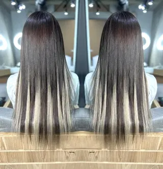 カラー ロング 韓国特化🌿カラー❌ エクステ👩祐樹💚のヘアスタイル