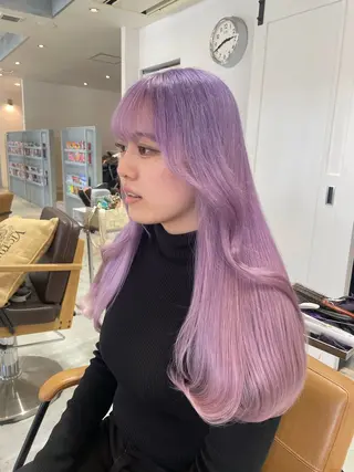 ロング カラー 艶ハイトーン👑♡ NATSUKIのヘアスタイル