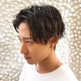 パーマ メンズ 韓×中くびれヘア💋 髪質改善宇塚元哉💓のヘアスタイル