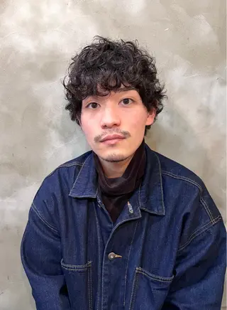 ショート パーマ メンズ 木村陸弥 似合わせ 透明感カラー🌿のヘアスタイル