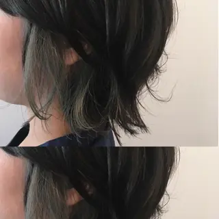 ミディアム カラー RINA🧤 デザインとボブのヘアスタイル