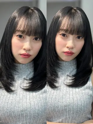 セミロング レイヤー×ツヤカラー 渋谷/kougaのヘアスタイル