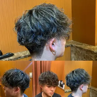 ミディアム パーマ メンズ ヘアモードキクチ銀座店所属・杉本 翔希のヘアスタイル
