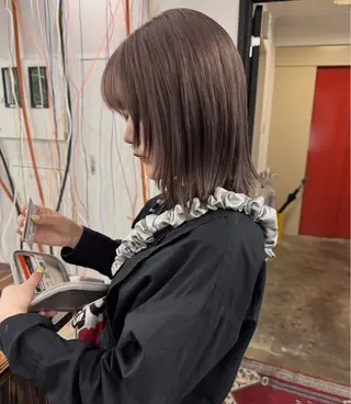 ミディアム カラー パーマ ヘアアレンジ メンズ 心斎橋美容室 Junのヘアスタイル