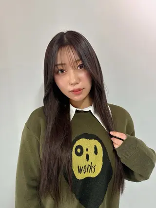 ロング カラー ハイトーン&髪質改善 &韓国エクステ🤎のヘアスタイル