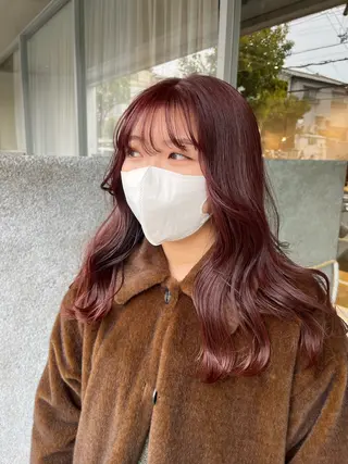 ロング 藤井 美歩/赤髪のヘアスタイル