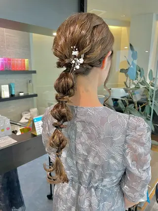 ロング ヘアアレンジ ダブルカラー🦖 /髪質改善⚡️しおりのヘアスタイル