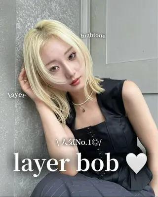 ミディアム ハイトーン特化🤍/ 韓国ボブ / ハルナのヘアスタイル