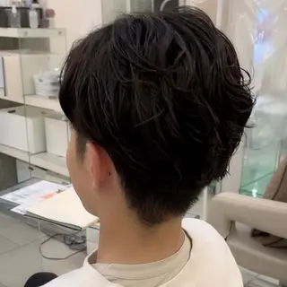 ショート パーマ メンズ 似合わせカット暖色 カラーhiyonaのヘアスタイル