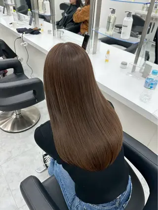 ロング カラー kazuki🍑韓国 トレンド暖色🫗のヘアスタイル