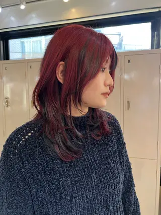 セミロング 💥ウルフカット デザインあんな💥のヘアスタイル