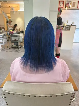 セミロング カラー エクステ ハイトーン 💭黒崎ハルカのヘアスタイル