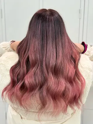 ロング ショーヤ/ブリーチ /バレイヤージュのヘアスタイル