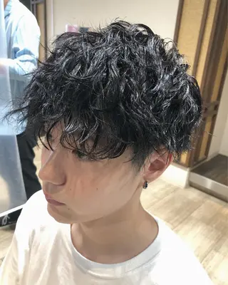 ショート パーマ メンズ メンズパーマ/ スパイキー/神田正紀のヘアスタイル