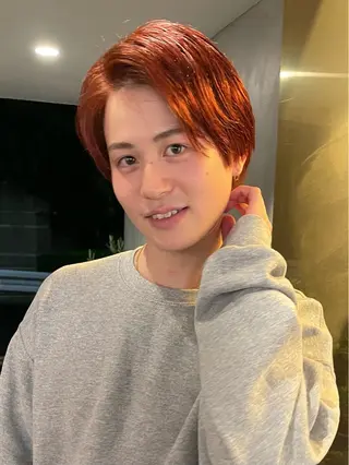 ショート カラー メンズ スパイラルパーマ 🌐hina⭐️のヘアスタイル