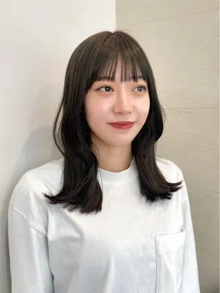 ミディアム 似合わせ/透明感 /レイヤー/りほ🤍のヘアスタイル